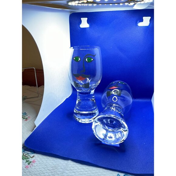 VTG Glasbruk Kosta Sweden Renate Stock Design Man Bar Glasses - Set Of 2 - Picture 4 of 8